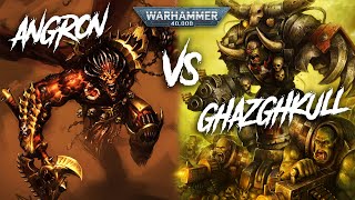 LORE DISCUSSION Angron VS Ghazghkull Thraka  World Eaters vs Orks  Warhammer 40000 Lore Overview [upl. by Nyletac]