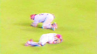 Mickey Morandini collides with Pete Incaviglia [upl. by Reivaj]