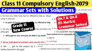 Class 11 Compulsory English 15 Marks Grammar with Solutions 2079  Grade 11 English Grammar Solved [upl. by Aserej]