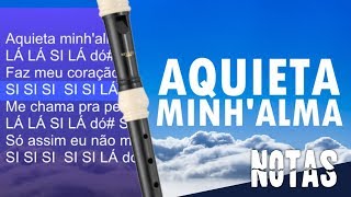 Aquieta Minhalma  Ministério Zoe  Notas para flauta doce [upl. by Cinamod845]