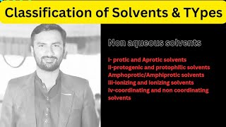 Classification of solvents inorganic chemistry  Classification of non aqueous solvents  hindiurdu [upl. by Shien]