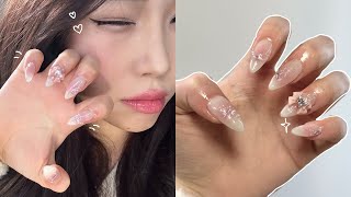 lets do xiaohongshu inspired nails at home ౨ৎ⋆˚｡⋆ asmr nail prep gelx application blush nails [upl. by Aehtla355]