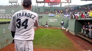 Felix Hernandez Bullpen Fenway Park August 25 2010 WWWBULLPENVIDEOSCOM [upl. by Gibrian]