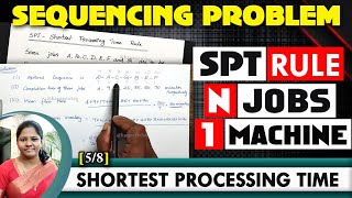 58 Sequencing Problem  SPT Rule N Jobs 1 Machine  Shortest Processing Time Rule [upl. by Drawe848]