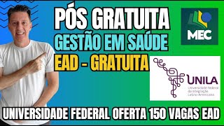 FAÇA SUA PÓS EM SAÚDE  EAD ONLINE E GRATUITA [upl. by Kielty]