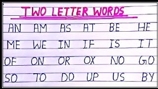 Learn and Write two letter 2 letter words in English  phonics sounds  phonics learning [upl. by Ansell]