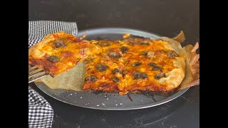 Receta de Pizza con los Bordes Rellenos de Queso l celestedelabanda [upl. by Anail]