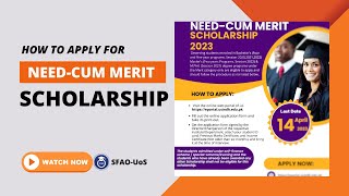 How to Apply For NEED CUM MERIT Scholarship Step by Step Procedure SFAOUoS [upl. by Jim]