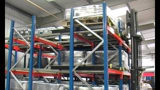 Push Back Pallet Racking Demonstration Video by EZR Shelving [upl. by Eima137]