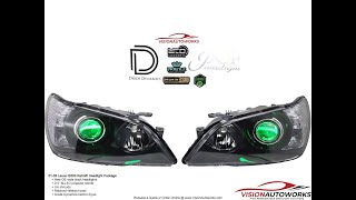 Lexus IS300 Custom Headlights  25quot BiLED Iris Diode Dynamics Demon Eyes  VisionAutoworks [upl. by Eiramaneet]