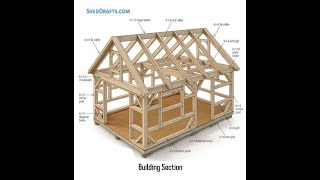 14x20 Timber Post Beam Barn Shed Plans Blueprints [upl. by Sidell703]