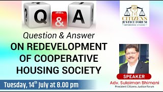 Question amp Answer on Redevelopment of Cooperative Housing Society 1 [upl. by Zashin]