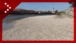 Siccità il fiume Adige in sofferenza le immagini allaltezza di Verona [upl. by Lenej]