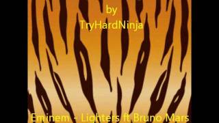 TryHardNinja quotStripes on a Tigerquot lyrics Eminem amp Bruno Mars  Lighters [upl. by Aleacin]