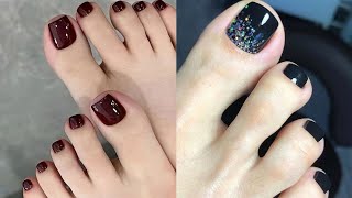 Classy and elegant toe nails art design ideas💡 Latest pedicure colors solid color for ladies 2024 [upl. by Dyol]