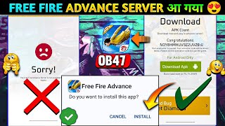 How To Download Free Fire Advance Server 2024  Ff New Ob47 update Ff Advance Server Download Link [upl. by Hcra]