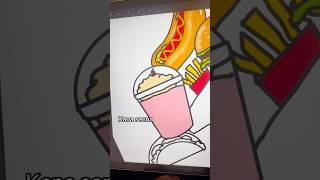 drawing coloring procreate menggambar foodillustration foodcartoon [upl. by Ynatsyd242]