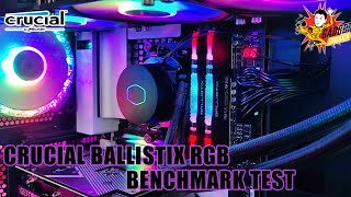 CRUCIAL BALLISTIX by MICRON DDR4 2x8GB 3600Mhz RGB Memtest and Benchmarking Test [upl. by Emlin813]