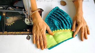 Wow beautiful puff sleeves design with easy method  mmsdesigner [upl. by Odrarej]