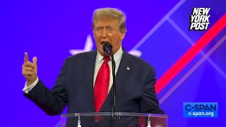 Trump blasts Biden in CPAC speech ‘You’re fired’  New York Post [upl. by Woodrow755]