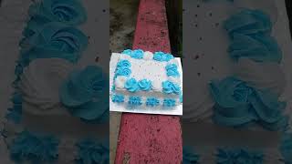 নীল সাদা রঙের কেক বানিয়ে ফেলেছি😱😱cakeordercustomerreviewfoodshortsfeedshortsyoutubeshorts [upl. by Bassett]