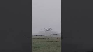 Ryanair taking off in windy and foggy weather [upl. by Zollie]