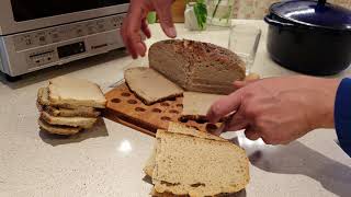 lifehack How to slice or cut sourdough boule  round bread loaf more efficiently  Herringbone [upl. by Yttisahc]