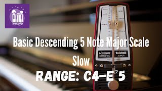 Basic Descending 5 Note Major Scale Slow [upl. by Crelin]