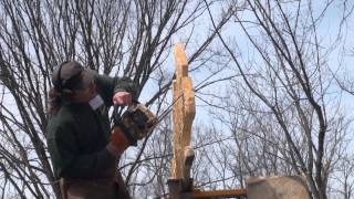 2013 Ohio Bigfoot Conference Snuffy Destefano Chainsaw Carving a Sasquatch [upl. by Myrtice]