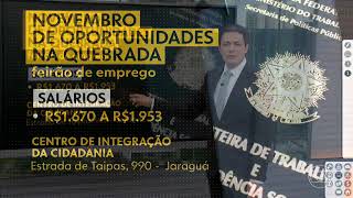 Novembro de oportunidade na quebrada Ação é realizada pela Secretaria da Justiça e Cidadania  SP1 [upl. by Nairdad]