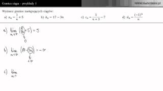 Granica ciągu  przykłady 1 [upl. by Atworth]