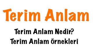 Terim Anlam Nedir Terim Anlam Konu Anlatımı [upl. by Aliet]