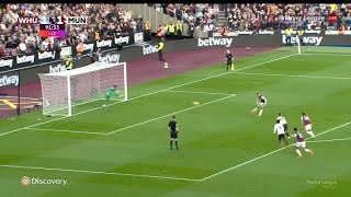 Jarrod Bowen Penalty HQ  West Ham United 21 Manchester United  Premier League  27102024 [upl. by Thayer]