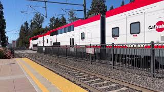 1ST DAY OF ELECTRIFICATION  Caltrain at Burlingame 09212024 Featuring debut of Anna Eshoo Train🇺🇸 [upl. by Noryk]