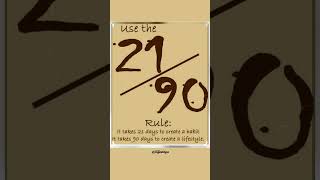 Use the 2190 Rule Create habit and create lifestyle rule 2190 habit lifestyle habits tips [upl. by Haret]