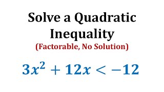 Solve a Quadratic Inequality Less Than Factorable a not 1 No Solution [upl. by Srini232]