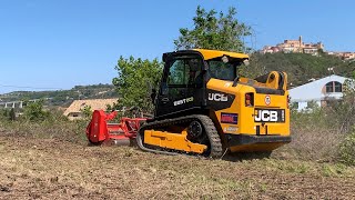 Minipala JCB 225T con trincia Simatech THB  pulizia terreno [upl. by Eromle]