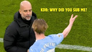 Kevin De Bruyne Heated Argument With Pep Guardiola After Substitution [upl. by Ylro753]