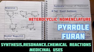 Heterocyclic CompoundsPyrroleFuranResonanceSynthesisReactionsPOC3 [upl. by Jodie]