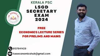 FREE ECONOMICS LECTURE SERIES LSGD SECRETARY EXAM 2024 KPSC economics degreelevelprelims lsgd [upl. by Frolick]