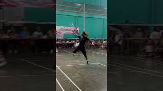 Senggol dikit pake backhand Tornado🤭🤘🏻  Agrippina Badminton  Badminton Live Hari Ini [upl. by Akehsay]