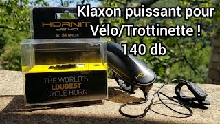 Hornit db140 Klaxon puissant pour vélo ou trottinette  Présentation [upl. by Yoc]