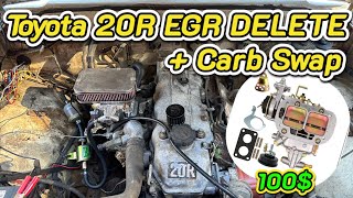 Toyota 20R EGR Delete amp Carb Swap [upl. by Ulysses]