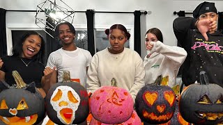 FALL VLOG  PUMPKIN CARVING CONTEST  WINNER GETS 100 BOO BASKETS [upl. by Nithsa]