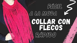 Collar con flecos tejido a crochet 🧶💕crochet diy necklace knitting [upl. by Holli]