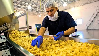 How Potato Chips Are ACTUALLY Made  Inside a Potato Chip Factory [upl. by Johnath]