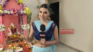 Sherlyn Chopra Full Exclusive Interview  Sherlyn Chopra Bring Celebrates Ganesh Chatautri At Home [upl. by Noiwtna830]