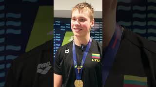 Tajus Juška  European Junior Swimming CHAMPION [upl. by Atsirc]