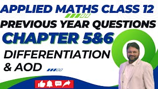 PYQ  Chapter 5  Chapter 6  Applied Maths Class 12  Differentiation  AOD  Gaur Classes [upl. by Sybil265]