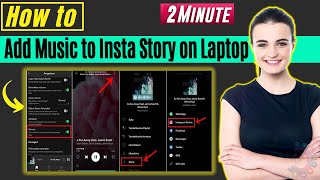 How to add music to instagram story on laptop 2024 EASY [upl. by Aiasi]